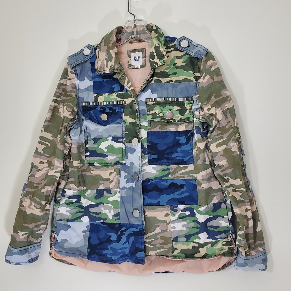 Gap Multicolored Patchwork Camouflage Cotton Jack… - image 11